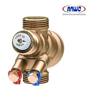 VÁLVULA DE EQUILIBRIO HIDRÁULICO AB-QM 4.0 CON TOMAS DE PRESIÓN, DN20HF, 220-2200 L/H, G 1