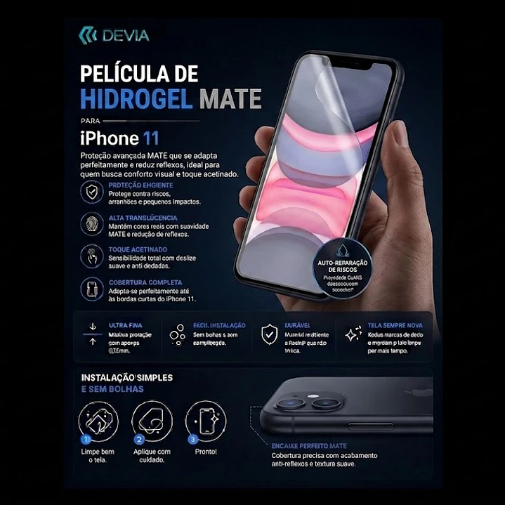 Película Hidrogel Mate DEVIA iPhone 11 | ACM85 1