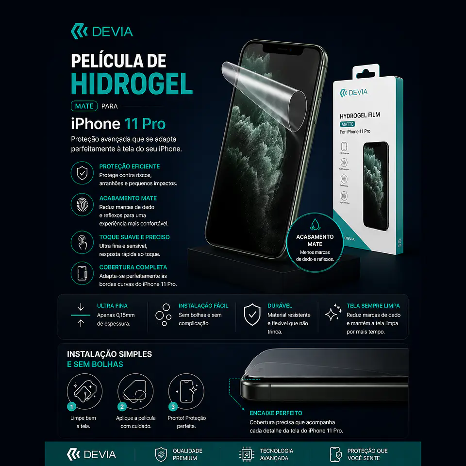 Película Hidrogel Devia iPhone 11 Pro Mate | ACM85 1