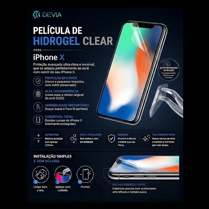 Película Hidrogel Devia iPhone X | ACM85 1