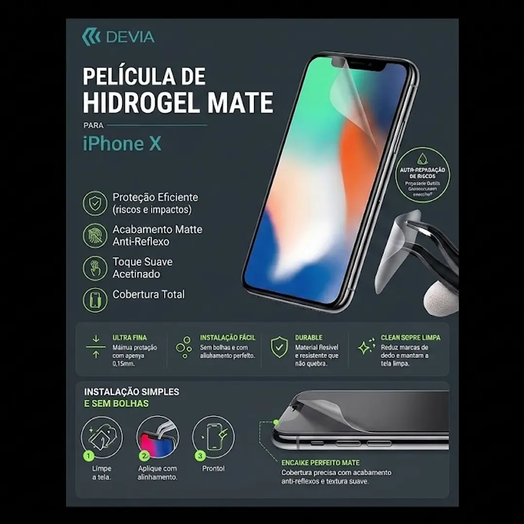 Película Hidrogel Devia Mate iPhone X | ACM85 1