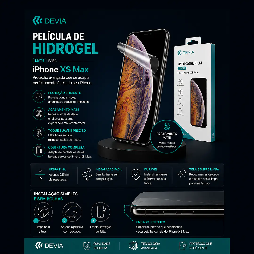 Película Hidrogel DEVIA iPhone Xs Max | ACM85 1