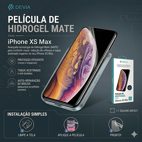 Película Hidrogel DEVIA iPhone Xs Max Mate | ACM85