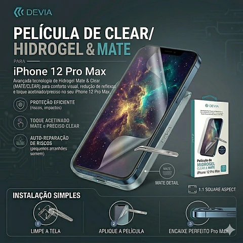 Película Hidrogel Mate DEVIA iPhone 12 Pro Max | ACM85