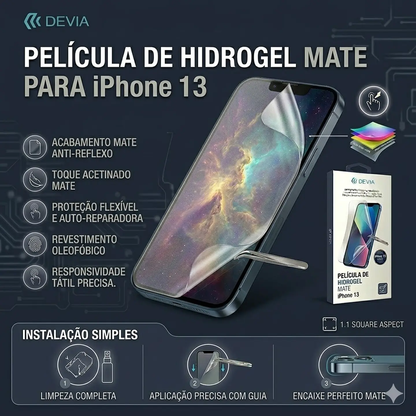 Película Hidrogel Mate DEVIA iPhone 13 | ACM85 1
