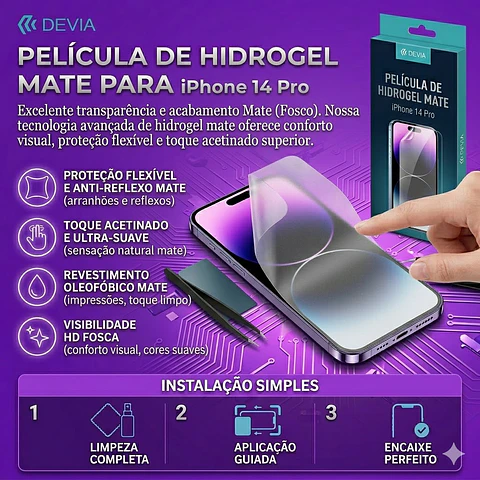 Película Hidrogel Mate DEVIA iPhone 14 Pro | ACM85
