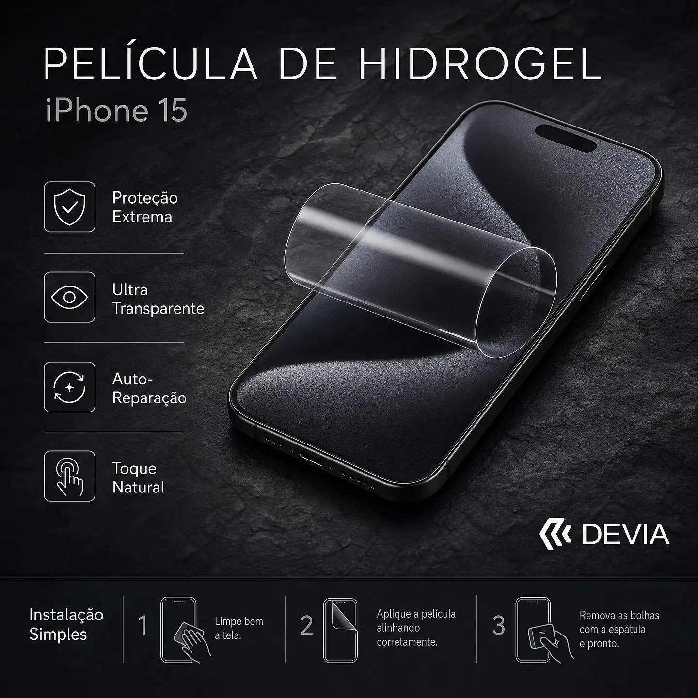 Película Hidrogel DEVIA iPhone 15 | ACM85 1