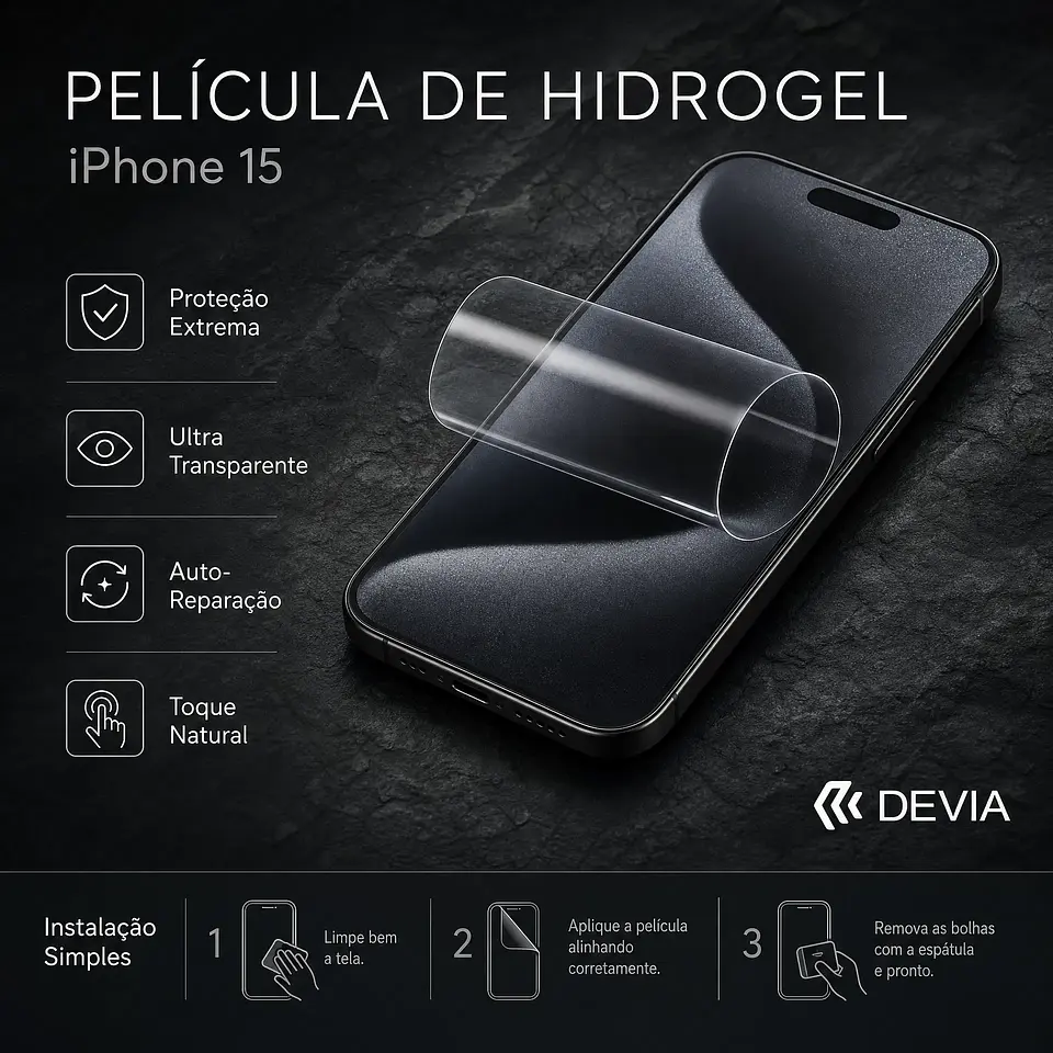 Película Hidrogel DEVIA iPhone 15 | ACM85 1