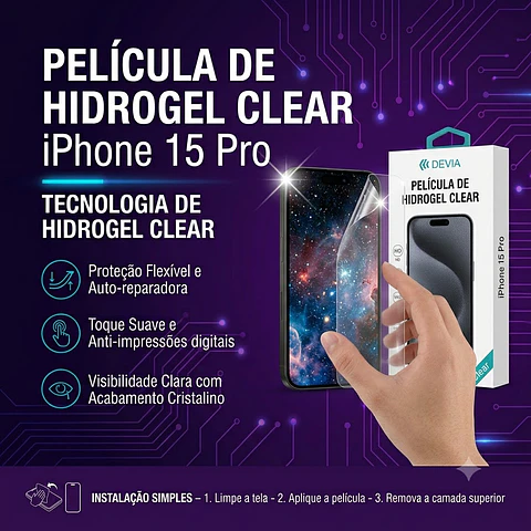 Película Hidrogel DEVIA iPhone 15 Pro | ACM85 Eletronnic
