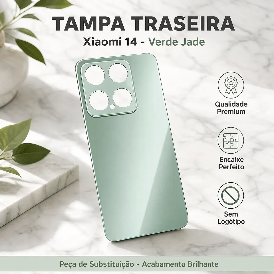 Tampa Traseira Xiaomi 14 Verde Jade Sem Marca | Peça ACM85 1