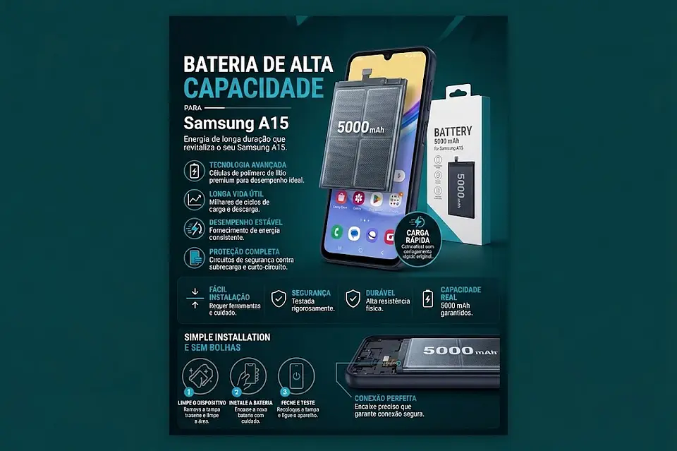 Bateria Samsung Galaxy A15 5000mAh | Peça ACM85 Eletronnic 1