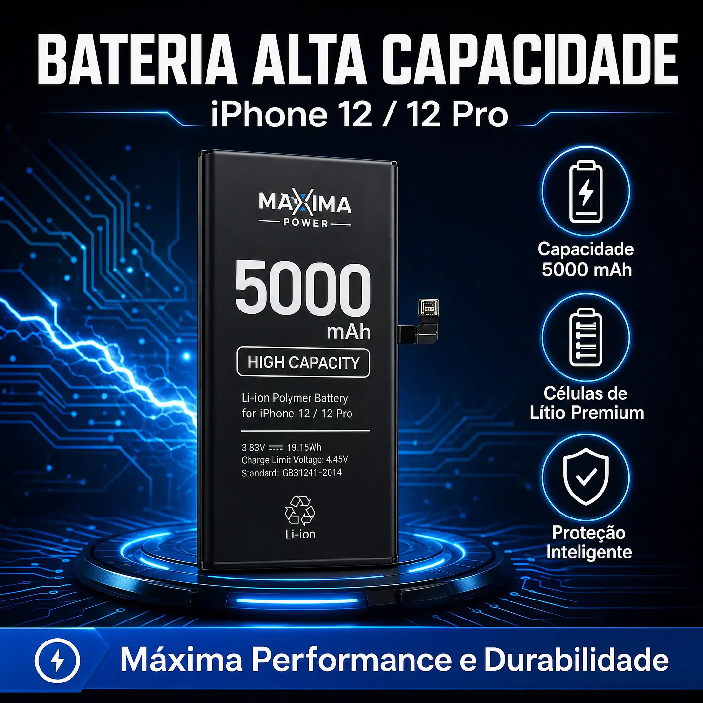 Bateria iPhone 12 / 12 Pro Alta Capacidade | ACM85 1