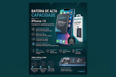 Bateria iPhone 13 Alta Capacidade 3510mAh | Peça ACM85