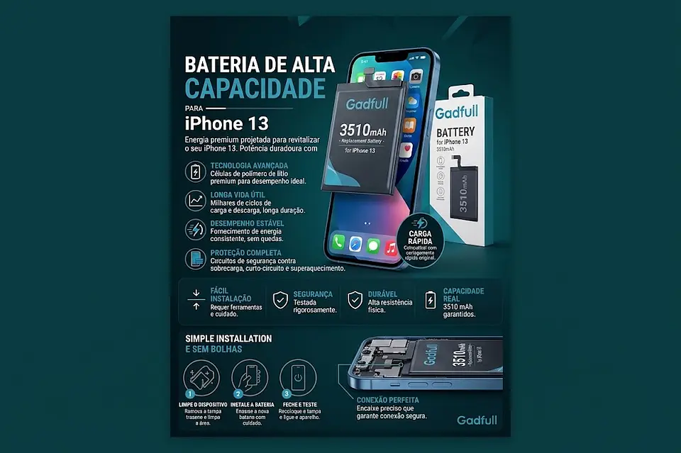Bateria iPhone 13 Alta Capacidade 3510mAh | Peça ACM85 1