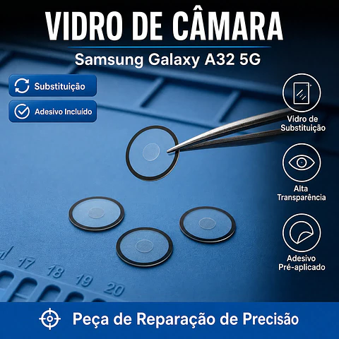 Lentes de Câmara Samsung A32 5G | Vidro com Adesivo | ACM85
