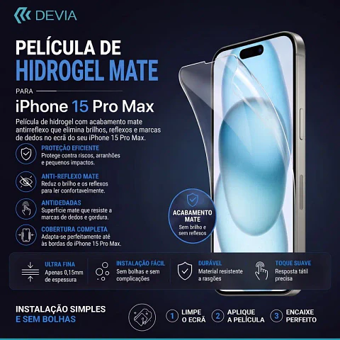 Película Hidrogel Mate iPhone 15 Pro Max | ACM85