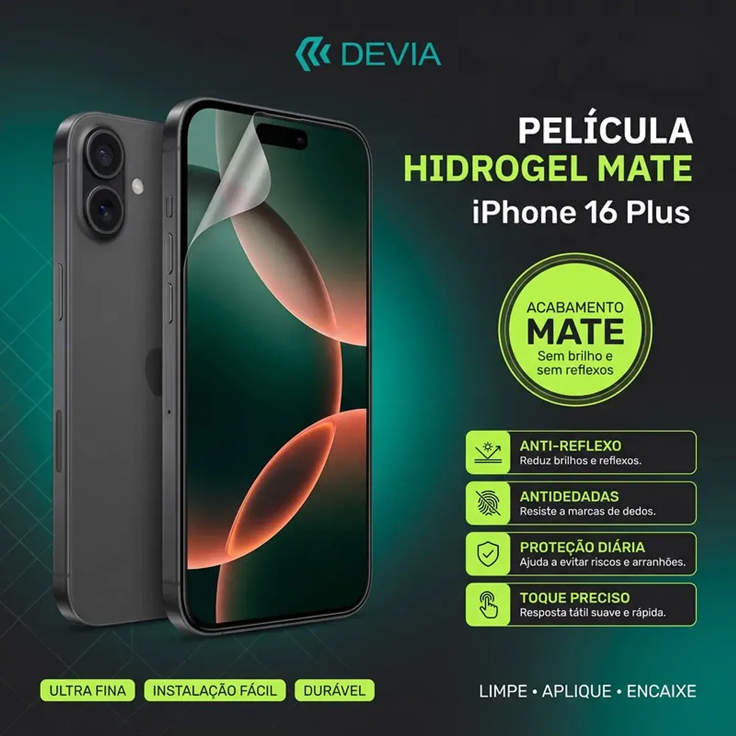 Película Hidrogel Mate DEVIA iPhone 16 Plus | ACM85 1