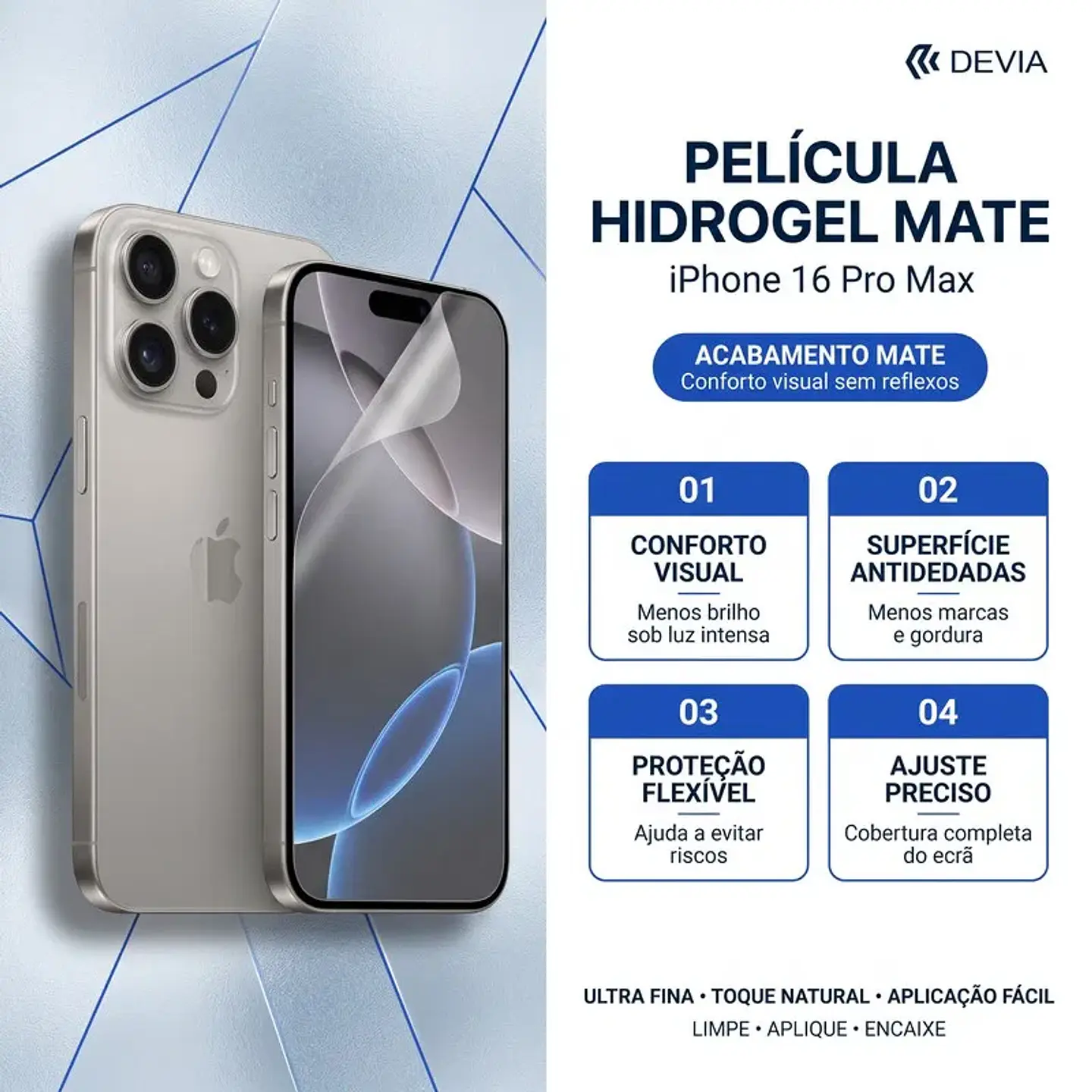 Película Hidrogel Mate DEVIA iPhone 16 Pro Max | ACM85 1