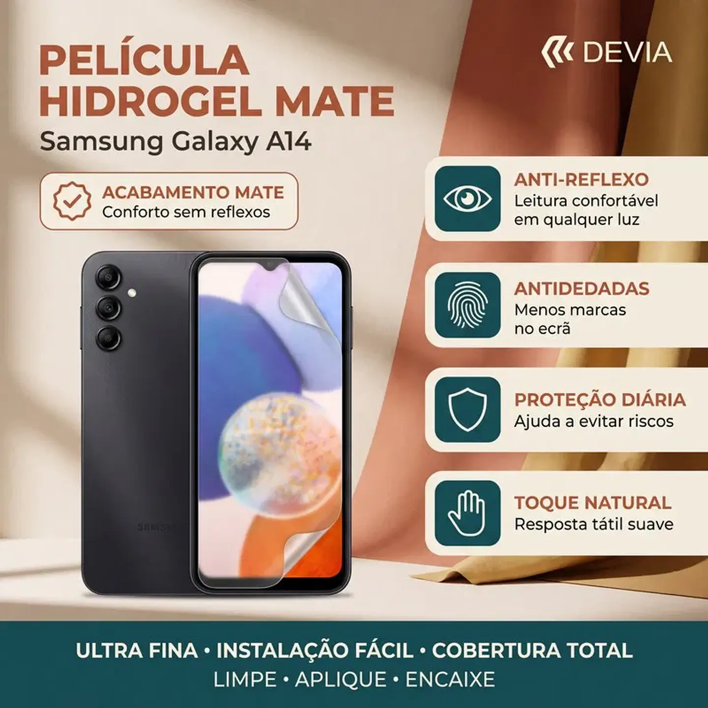 Película Hidrogel DEVIA Samsung A14 / A14 5G Mate | ACM85 1