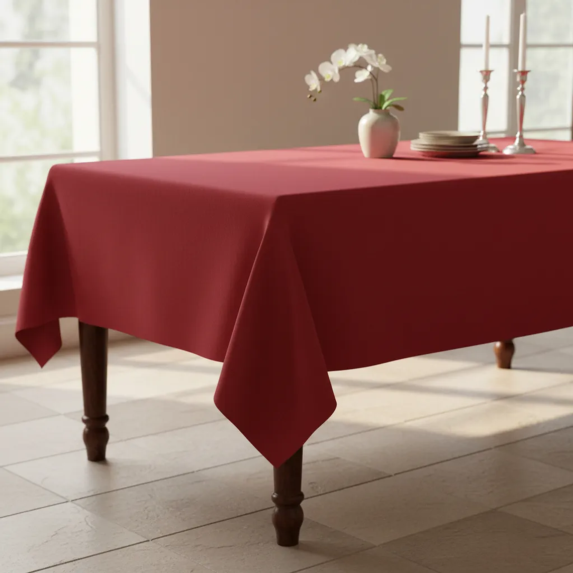 Mantel Rectangular 210×145 Cm Bistrech Rojo Intenso 2