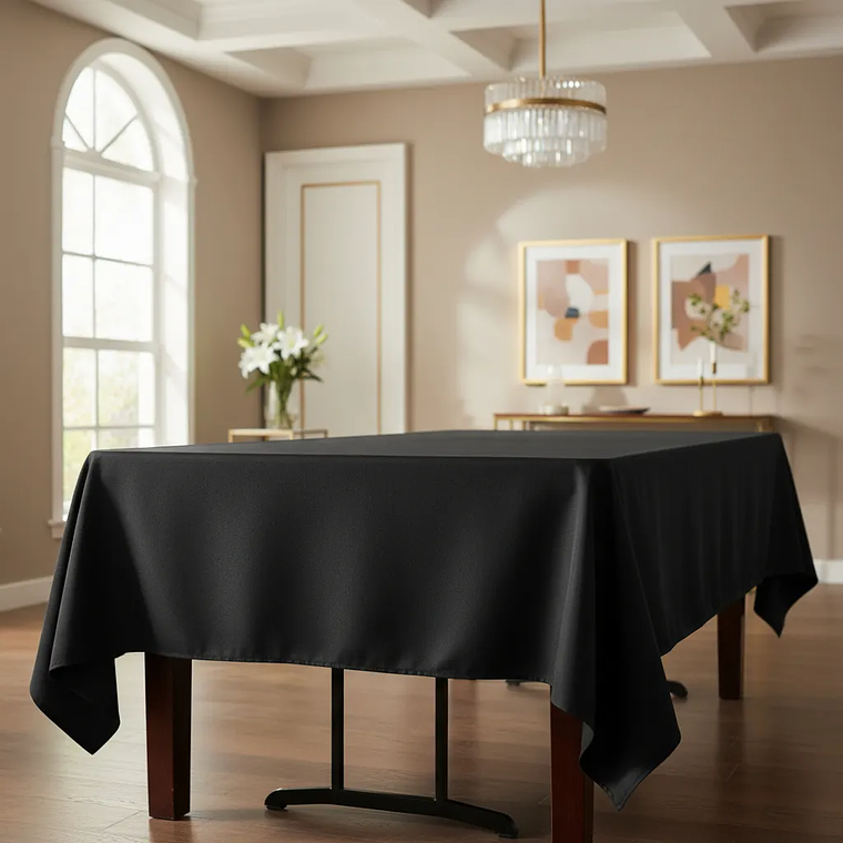Mantel Rectangular 210×145 Cm Bistrech Negro 2
