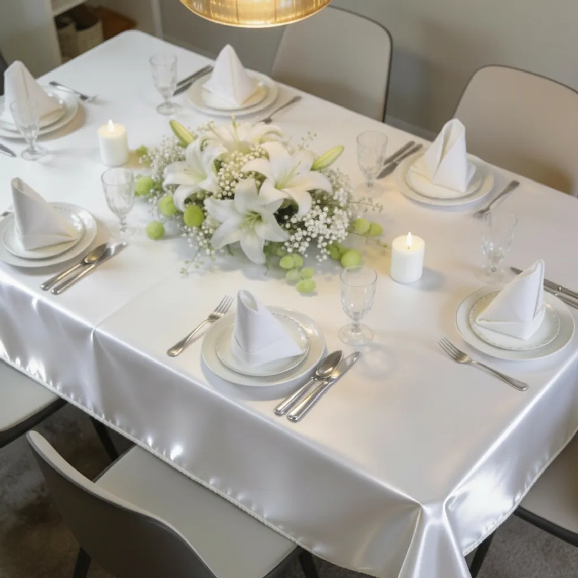 Mantel Rectangular 210×145 Cm Bistrech Blanco 1