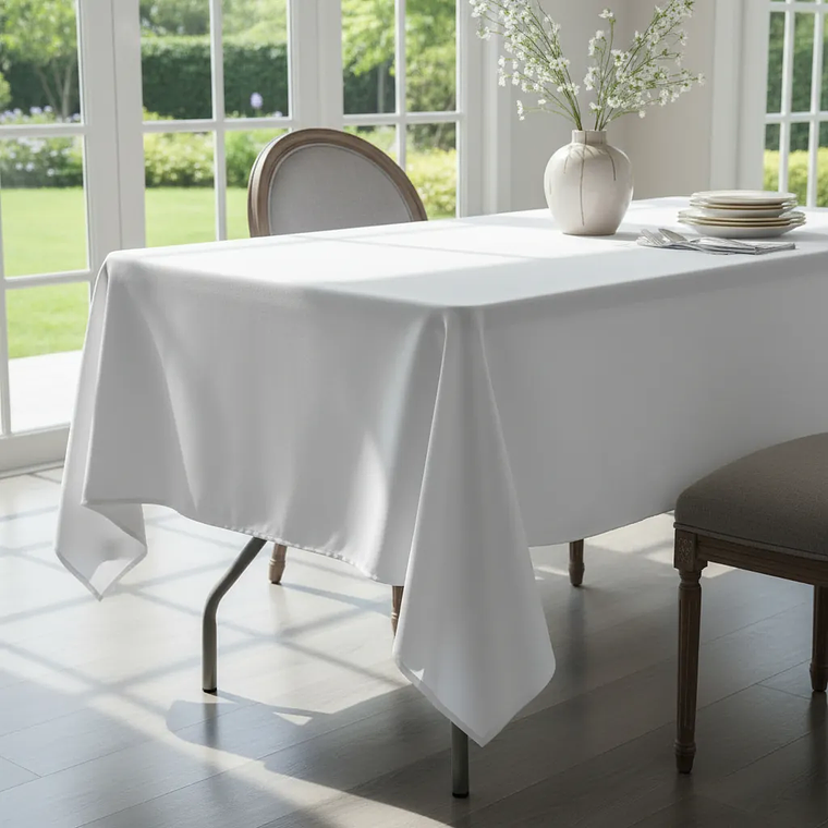 Mantel Rectangular 210×145 Cm Bistrech Blanco 2