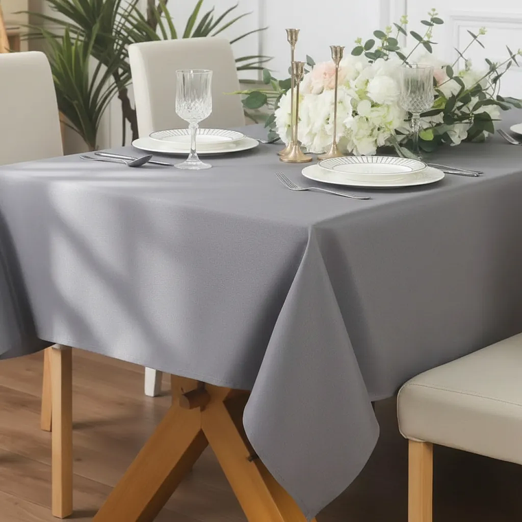 Pack de 5 Manteles Rectangular 210×145 Cm Bistrech Gris 2