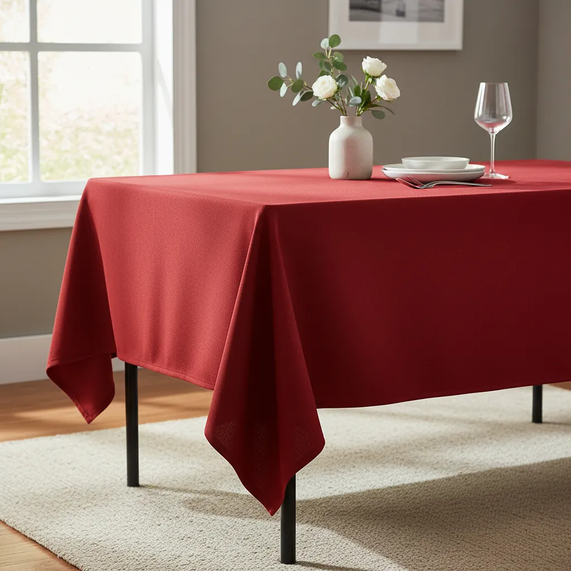 Pack de 5 Manteles Rectangular 210×145 Cm Bistrech Rojo Intenso 1