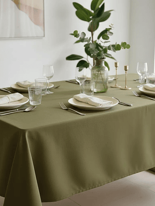 Pack de 5 Manteles Rectangular 210×145 Cm Bistrech Verde Oliva