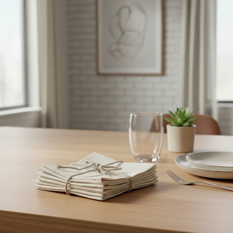 Pack de 100 Servilletas de Tela 30×30 cm Algodón Rustico Crea 4