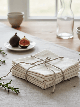 Pack de 100 Servilletas de Tela 30×30 cm Algodón Rustico Crea