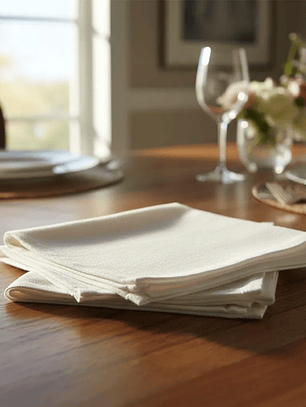 Pack de 100 Servilletas de Tela 30×30 cm Algodón Rustico Crea