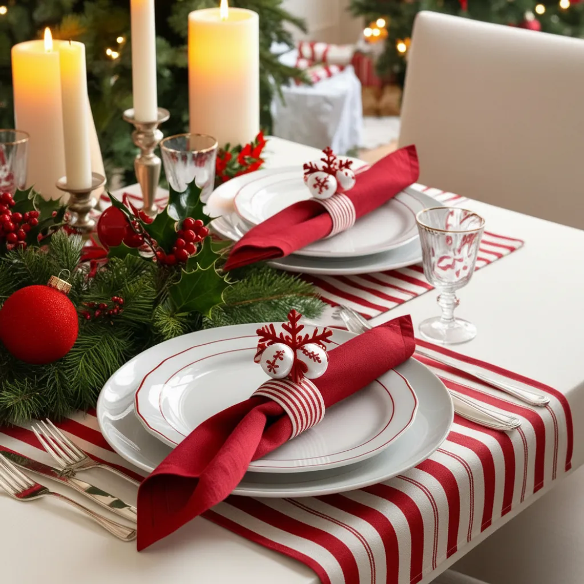 Pack de 4 Servilletas de Tela 30×30cm color Rojo 3