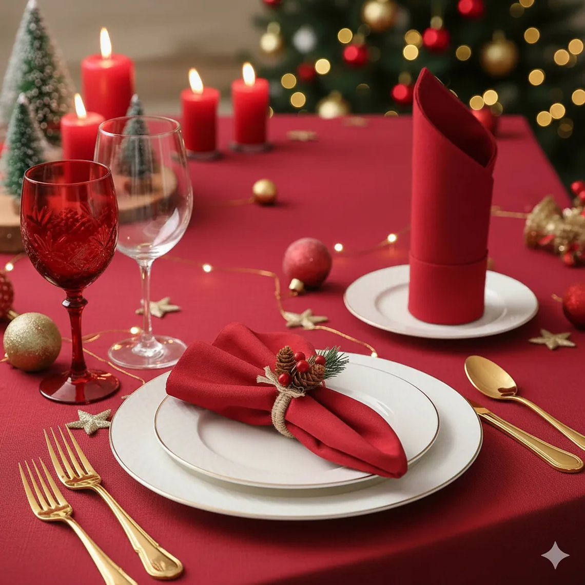 Pack de 20 Servilletas de Tela 30×30cm color Rojo 2