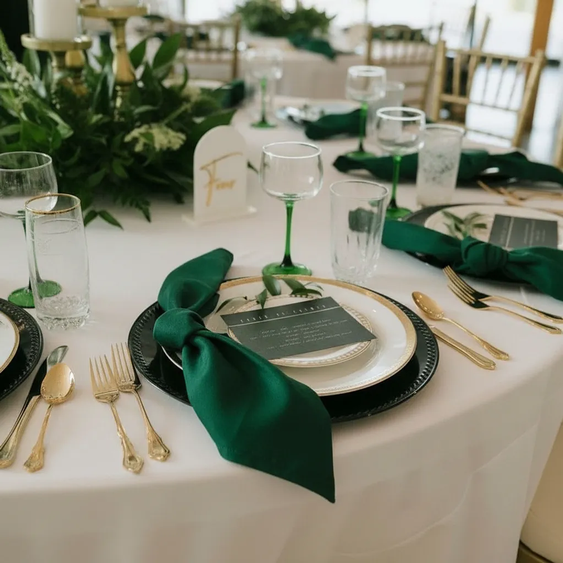 Pack de 100 Servilletas de Tela 30×30cm color Verde Oscuro 1