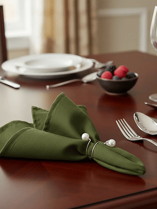 Pack de 4 Servilletas de Tela 30×30cm color Verde oliva
