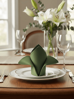 Pack de 100 Servilletas de Tela 30×30cm color Verde oliva