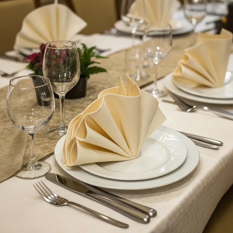 Pack de 4 Servilletas de Tela 30×30cm color Crema 3