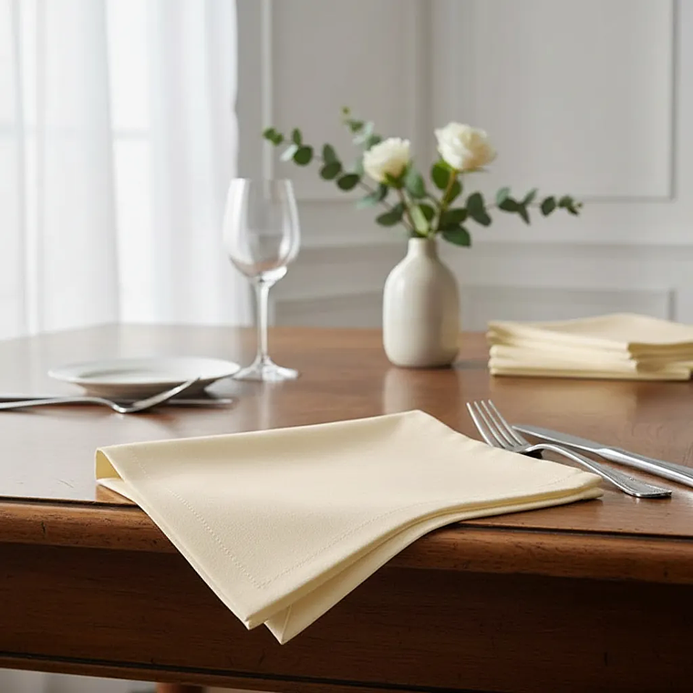 Pack de 4 Servilletas de Tela 30×30cm color Crema 1