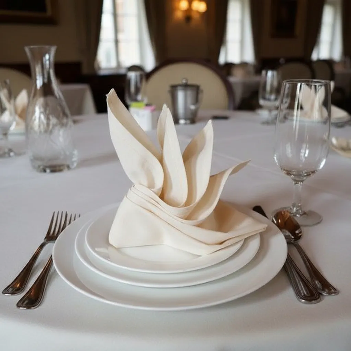 Pack de 20 Servilletas de Tela 30×30cm color Crema 1