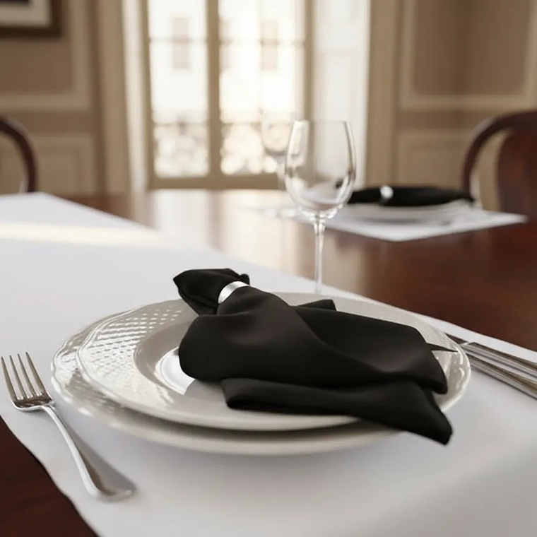 Pack de 4 Servilletas de Tela 30×30cm color Negro 1