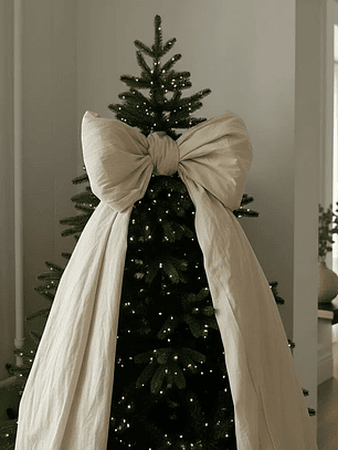 Lazo De Tela Gigante Clasico Decoracion Beige Tela Algodon Crea