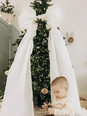 Lazo De Tela Gigante Clasico Decoracion Beige Tela Algodon Crea