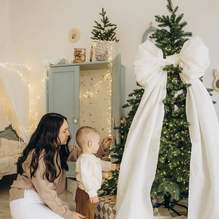 Lazo De Tela Gigante Clasico Decoracion Beige Tela Algodon Crea 3