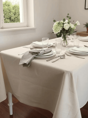 Pack de 5 Manteles Rectangular 220×160 cm Algodón Rustico Crea