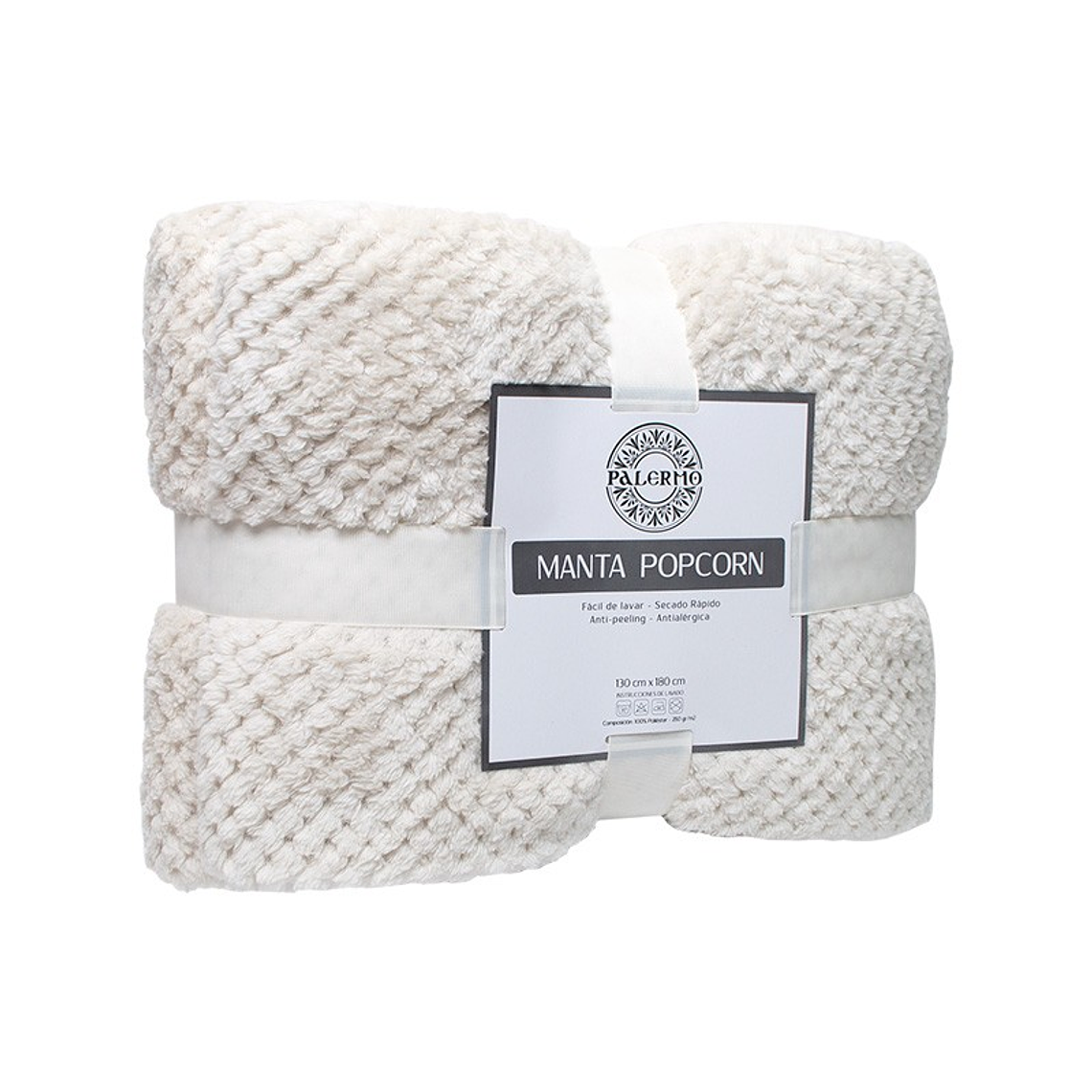 Manta Pop Corn Marfil 130x160 Cms Antialergica Ultra Suave 2
