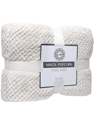 Manta Pop Corn Marfil 130x160 Cms Antialergica Ultra Suave