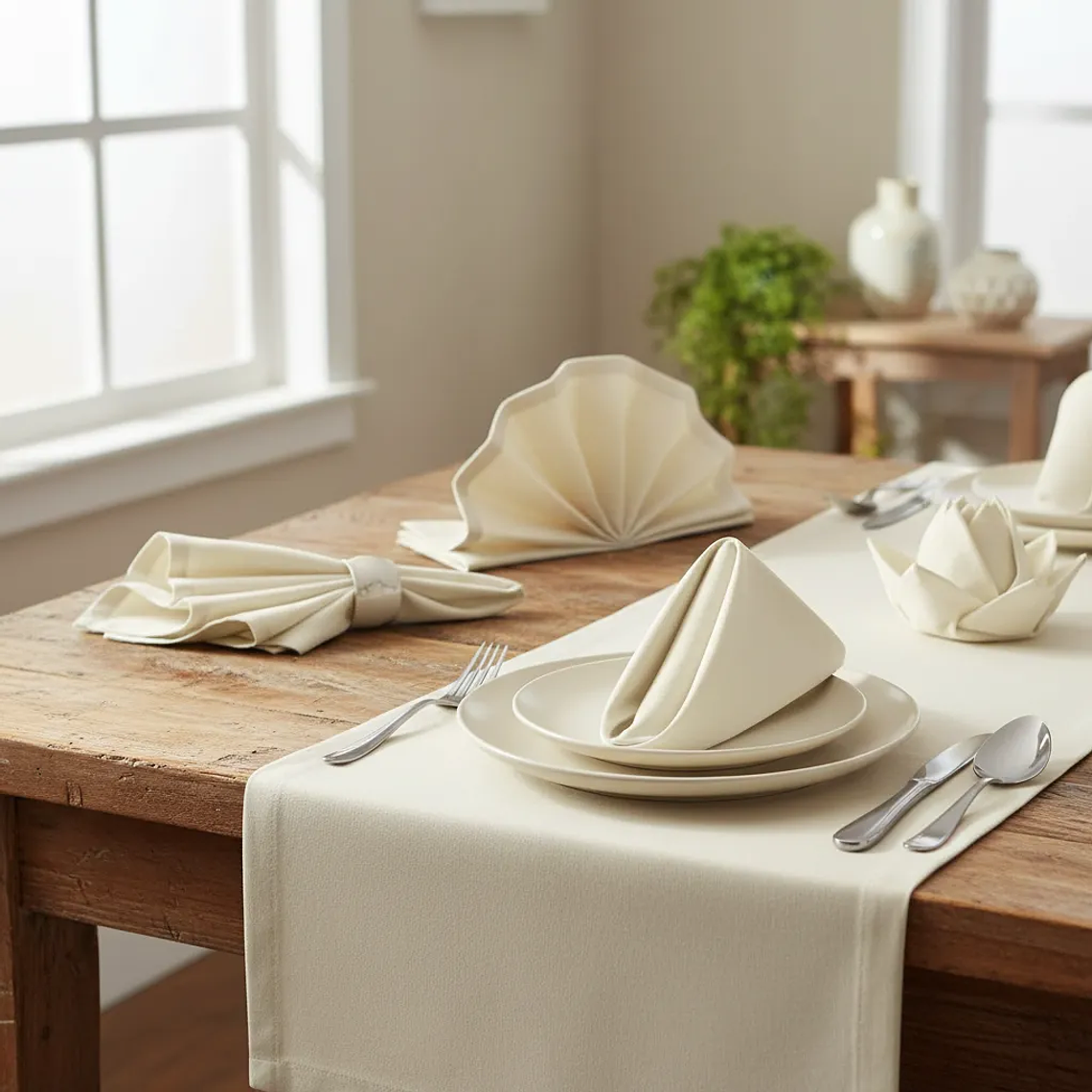 Pack de 20 Servilletas de Tela 30×30cm color Marfil 3