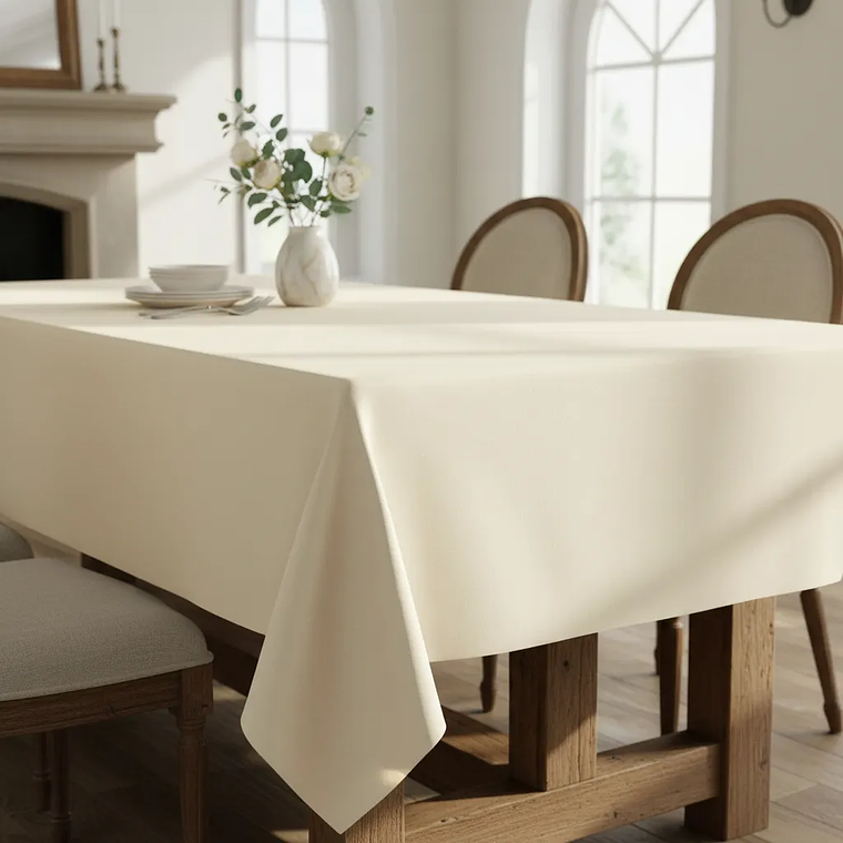 Pack de 5 Manteles Rectangular 210×145 Cm Bistrech Marfil 1